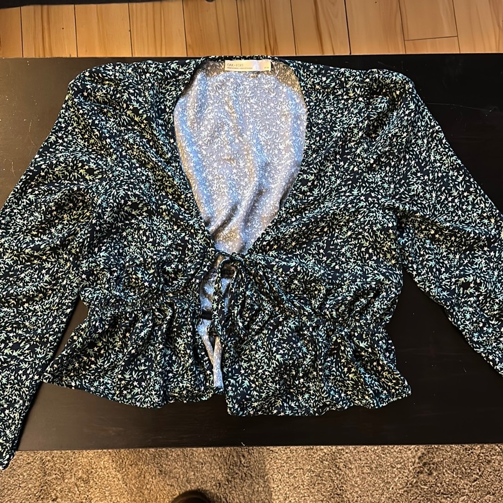 Oak and Fort front tie blouse